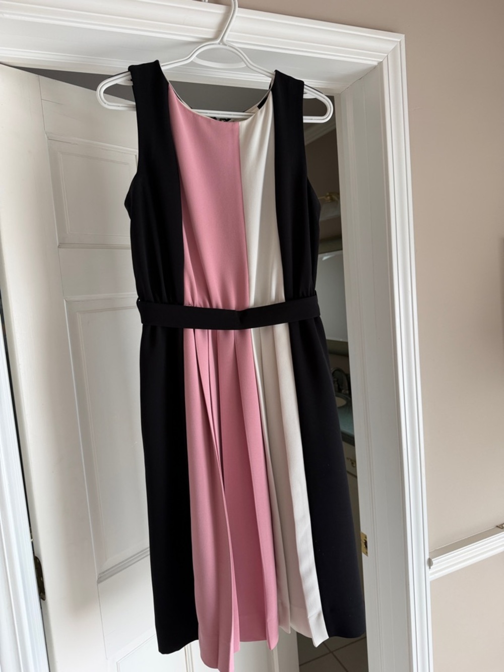 kate spade Sleeveless Colorblock Dress in Pink, White & Black